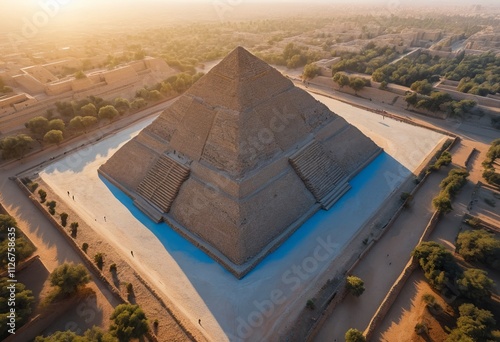 Landscape photo of a great pyramid in Egypt, a wonder of the world that is still mysterious, becoming a tourist destination in Egypt. photo