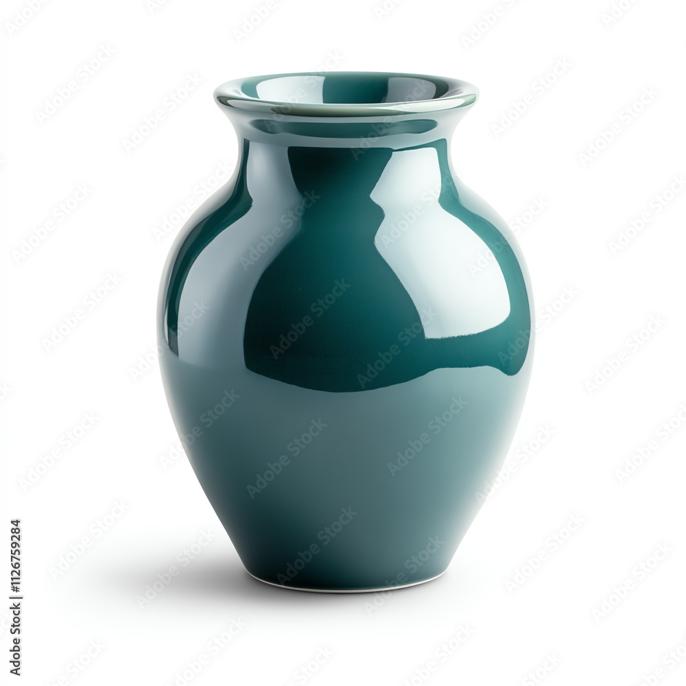 A stylish ceramic vase with a glossy teal finish, perfect for home decor. A stylish ceramic vase with a glossy teal finish, perfect for home decor.
