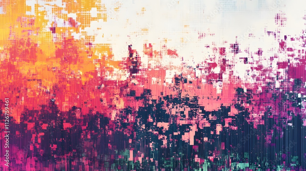 Obraz premium Abstract Colorful Pixelated Digital Art Design