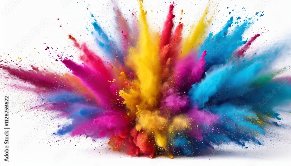 Vibrant Explosion of Colored Powders Isolated on White Background A Stunning Display of Colorful Pigments for Artistic and Creative Projects Vibrant Explosion of Colored Powders Isolated on White Background A Stunning Display of Colorful Pigments for Artistic and Creative Projects