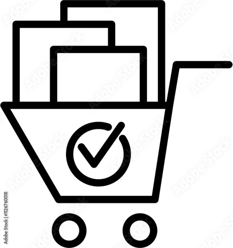 Verified shopping cart vector icon approved purchases
