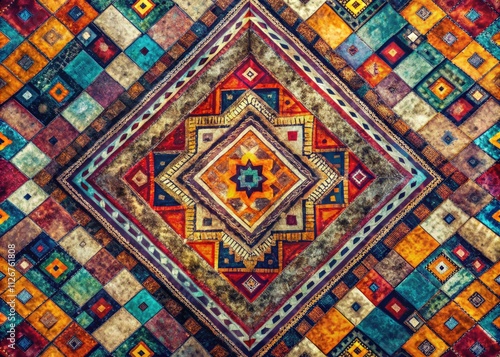 Drone photography captures a striking seamless aerial texture: a grunge tribal geometric design.