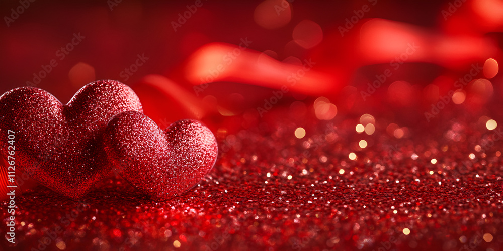 Romantic Red Hearts on Sparkling Background
Romantic Red Hearts on Sparkling Background
