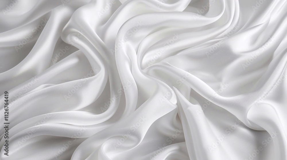 Fototapeta premium White silk wrinkled fabric. Abstract background. Generative AI