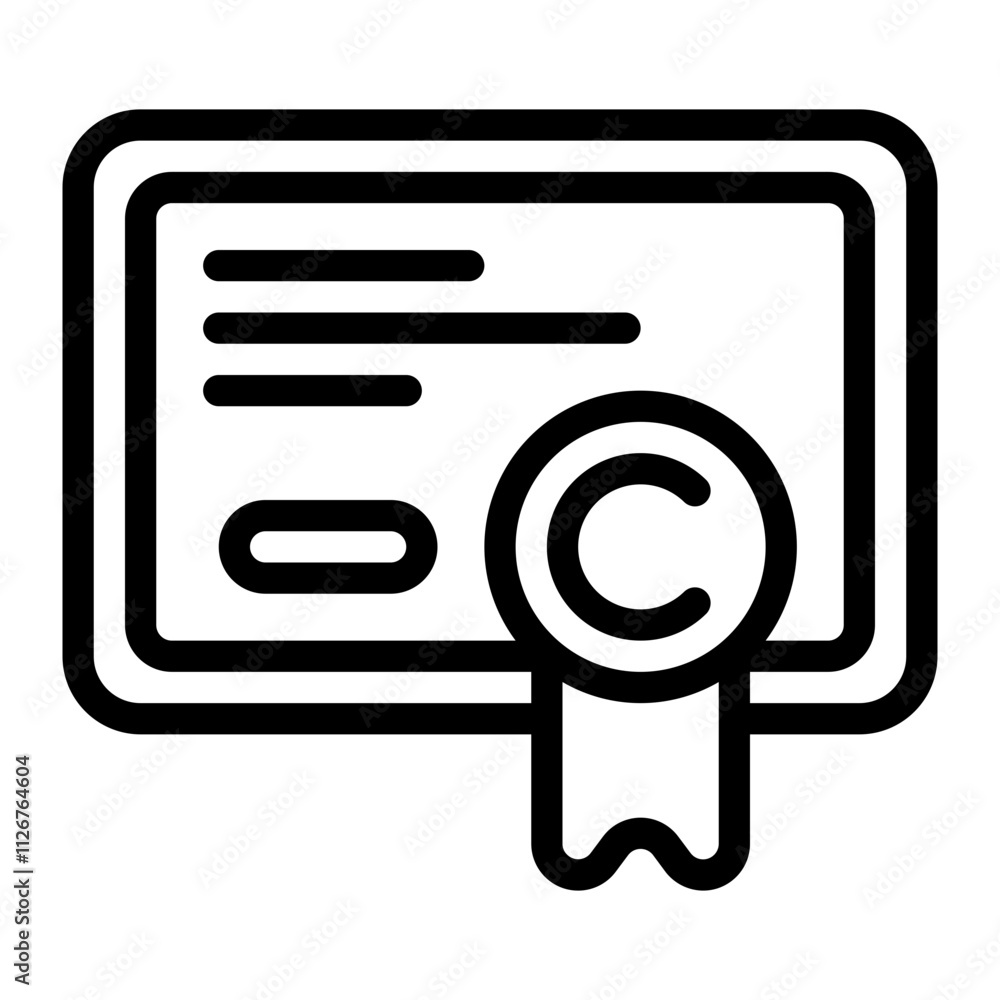 Certificate line icon Certificate line icon