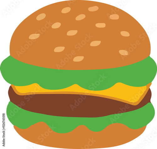 Burger icon vector on white background.