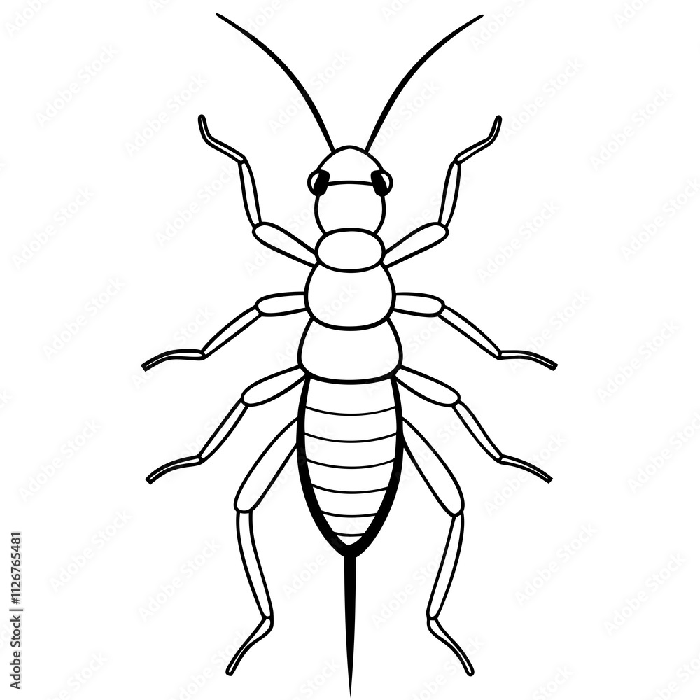 illustration of a black and white bug