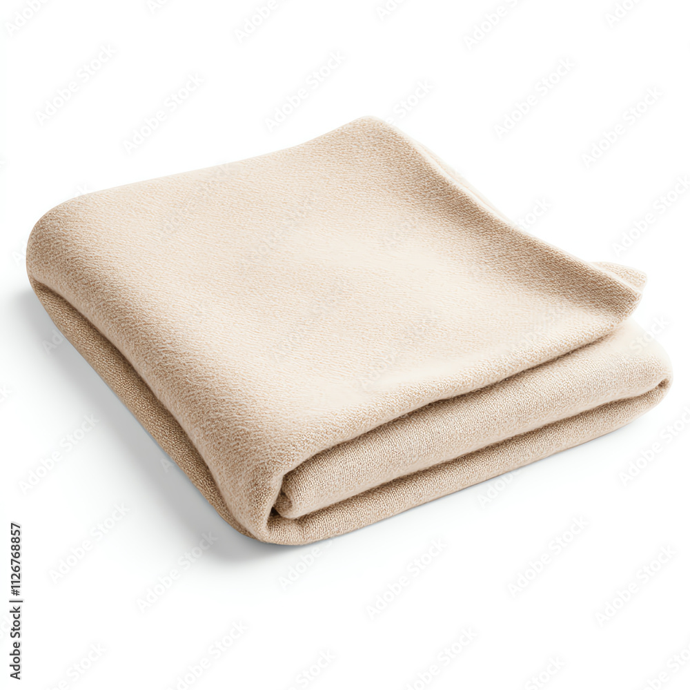 Cozy, folded beige blanket perfect for warmth and comfort in any setting.