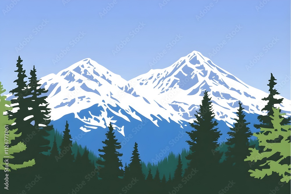 Obraz premium illustration, design, vector, nature, travel, sky, horizontal, landscape, art, science, drawing, vignetting, graphic, scenery, mosque, architecture, background, tree, child, adventure, environment,