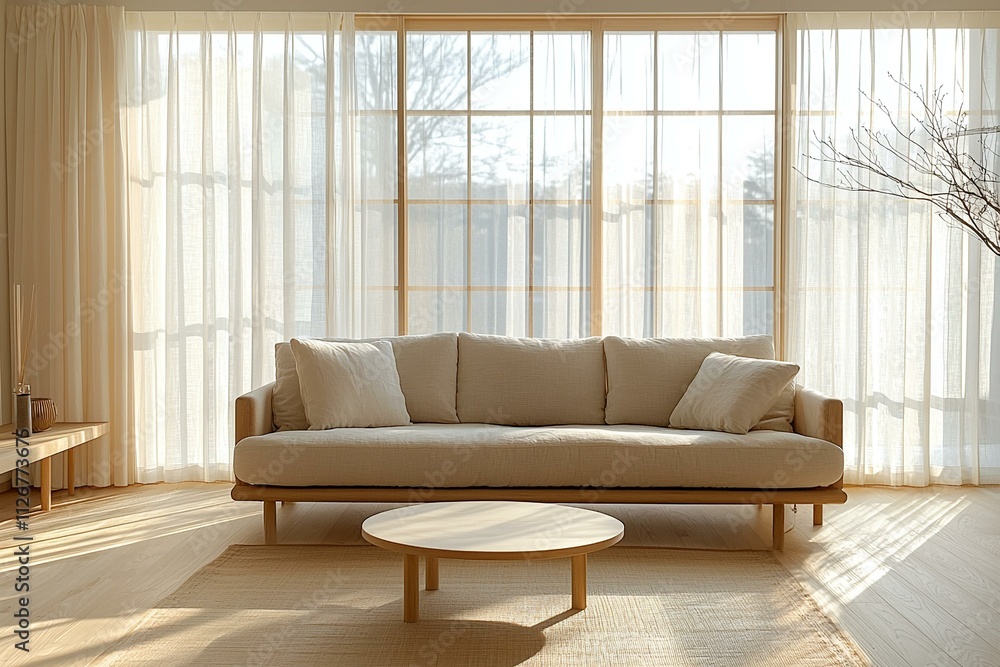 A current living room photo of a japandi interior with a sofa and cafe table and a Scandinavian interior combination. Generative AI
A current living room photo of a japandi interior with a sofa and cafe table and a Scandinavian interior combination. Generative AI