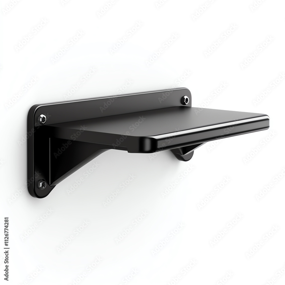 Modern black wall shelf ideal for organizing space and enhancing decor. Modern black wall shelf ideal for organizing space and enhancing decor.