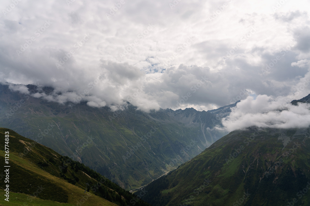 Fototapeta premium mountain, landscape, sky, mountains