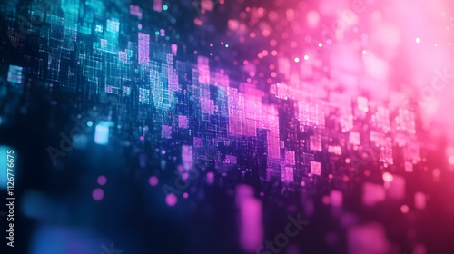 Wallpaper Mural Abstract Digital Data Stream Visualization Showing Neon Colors Torontodigital.ca