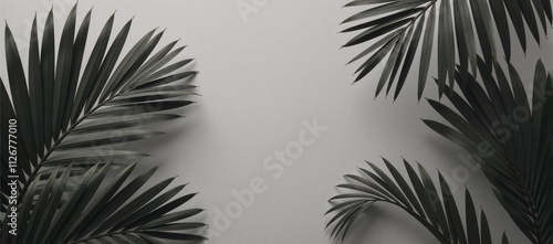 Abstract palmcoconut leaf backdrop with natural patterns gray shadows suitable for adverts biz card  brochure designs