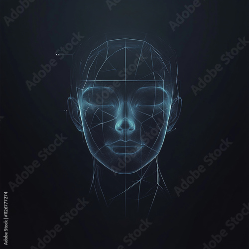 background with glowing face  lines