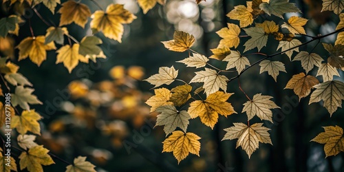 Vibrant Abstract Autumn Background with Yellow Leaves