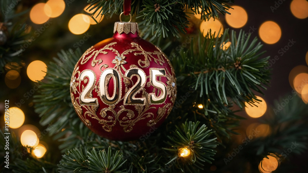 A Christmas Ornament Hanging on a Tree Template Design A Christmas Ornament Hanging on a Tree Template Design