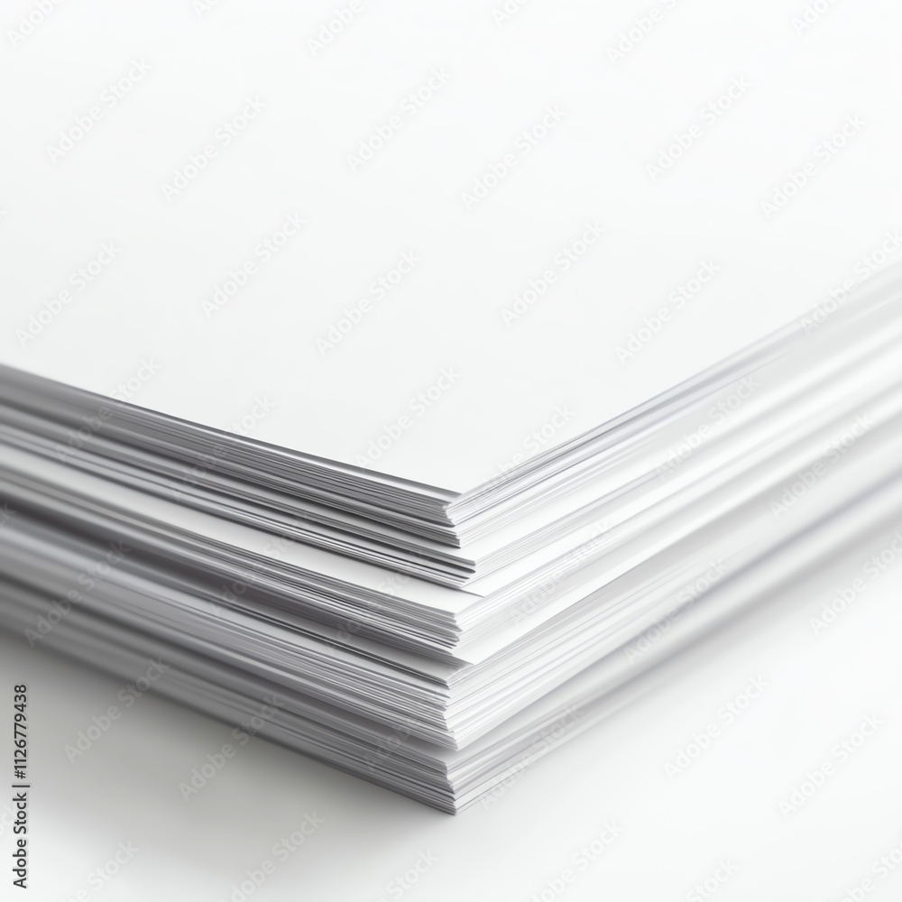 Stack of blank white paper sheets ready for printing and writing. Stack of blank white paper sheets ready for printing and writing.