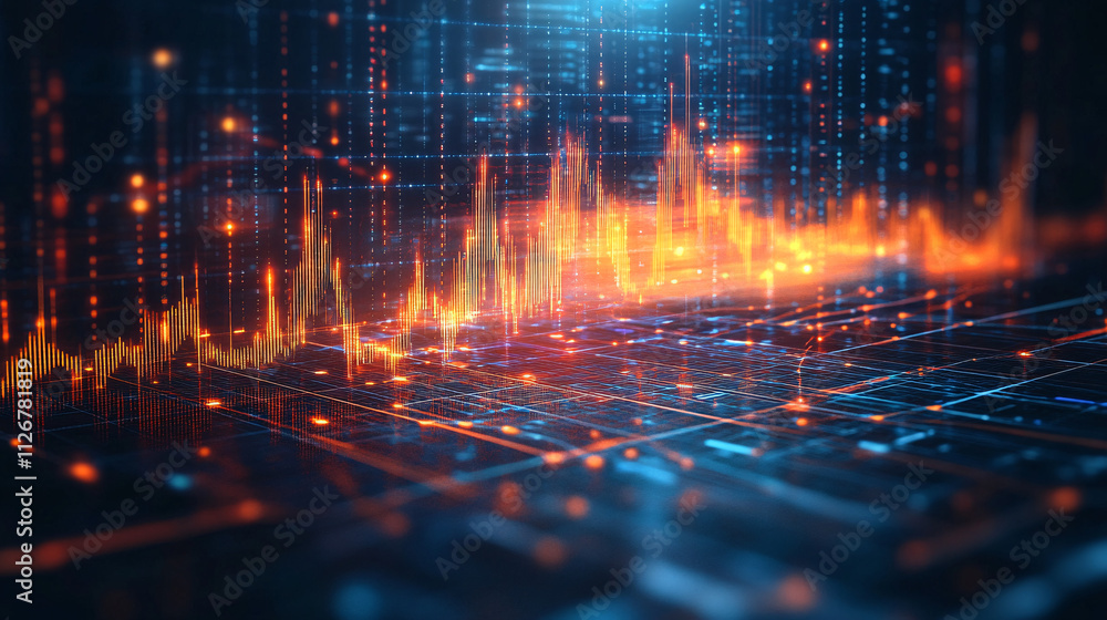 A glowing graph icon with data lines flowing outwards, symbolizing online financial analysis, stock market trends, and economic forecasting. A glowing graph icon with data lines flowing outwards, symbolizing online financial analysis, stock market trends, and economic forecasting.