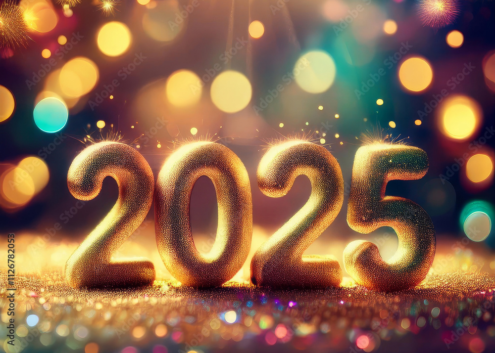 Happy new year 2025 greeting card. New Year's Eve card template with the number 2025. Generated with AI Happy new year 2025 greeting card. New Year's Eve card template with the number 2025. Generated with AI