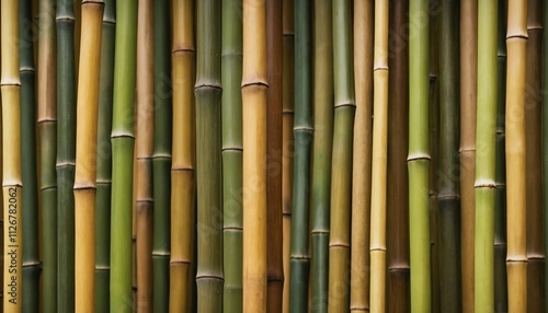 Close-up bamboo pattern with earthy shades and vertical grooves