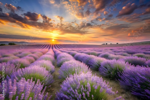lavender field at sunset