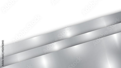 Abstract Silver Brushed Metal Background With Copy Space. Stainless Steel. Wallpaper. Vector Illustration