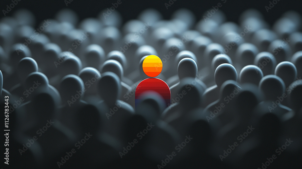 Obraz premium a lot of red and white people illustration with network leadership sign