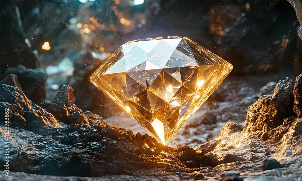 Luminous Diamond Discovered in a Dark, Mystical Cave Luminous Diamond Discovered in a Dark, Mystical Cave