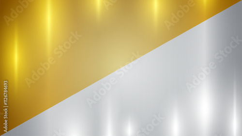 Abstract Gold And Silver Brushed Metal Texture Background. Stainless Steel. Wallpaper. Vector Illustration