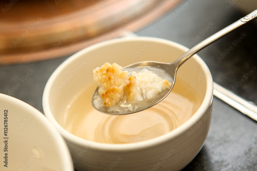 nurungji, crust of overcooked rice. korean food nurungji, crust of overcooked rice. korean food