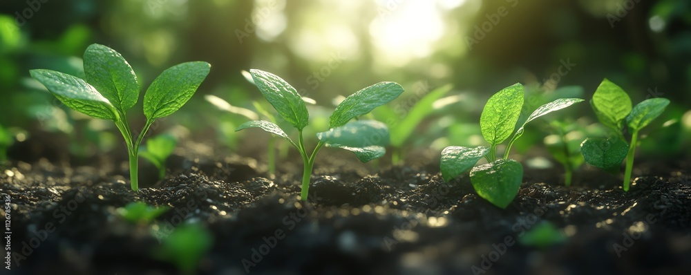 New sprouts in rich soil New sprouts in rich soil