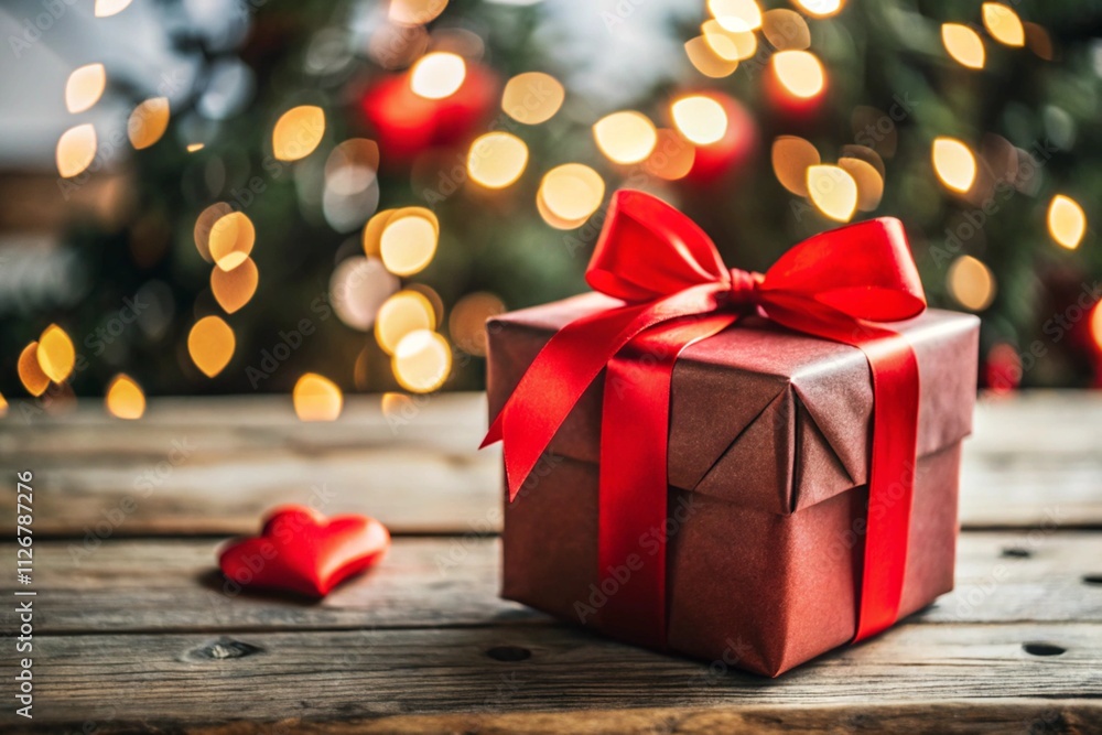 Gift boxes on a background of lights and red hearts. A cozy concept for Valentine's day. We prepare gifts for loved ones. Gift boxes on a background of lights and red hearts. A cozy concept for Valentine's day. We prepare gifts for loved ones.