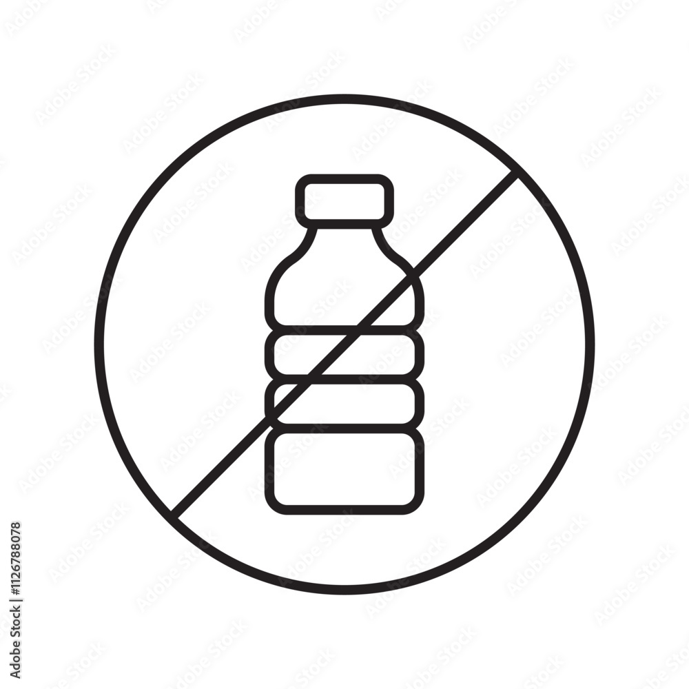 no plastic line icon with white background vector stock illustration no plastic line icon with white background vector stock illustration