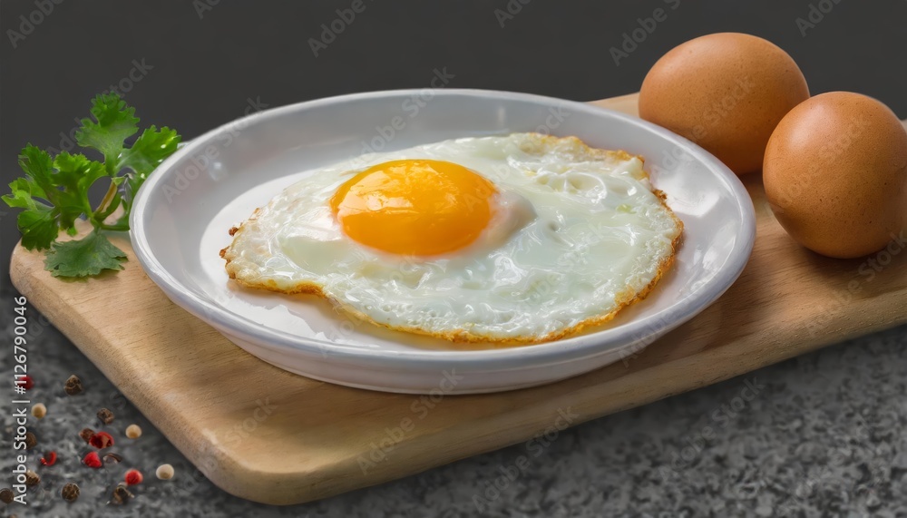 Delicious Fried Egg Isolated on White Background, Perfectly Cooked with a Golden Yolk and Soft Whites, Ideal for Breakfast or Culinary Presentations. Delicious Fried Egg Isolated on White Background, Perfectly Cooked with a Golden Yolk and Soft Whites, Ideal for Breakfast or Culinary Presentations.