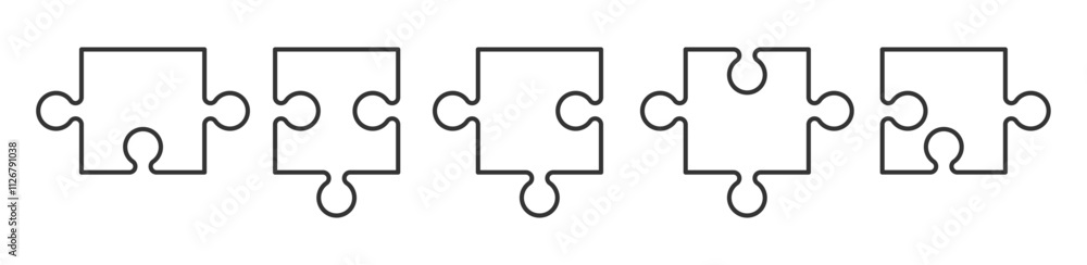 Jigsaw vector puzzle pieces. Mosaic template isolated on a white background. Jigsaw vector puzzle pieces. Mosaic template isolated on a white background.