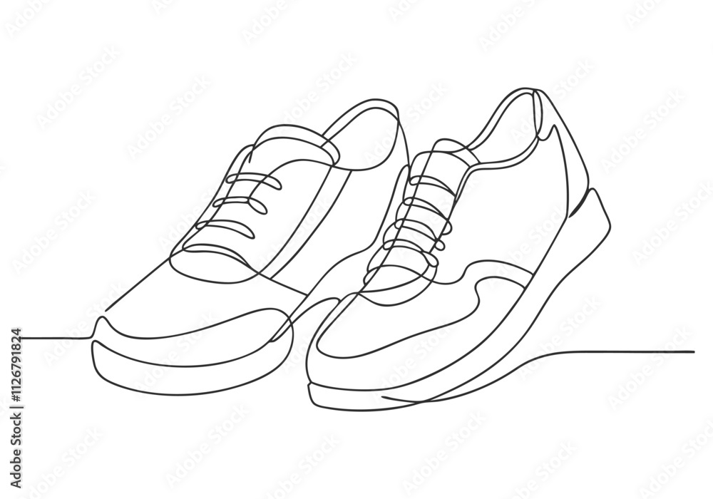 Continuous One-Line Drawing of Shoes - Minimalist Footwear Art Continuous One-Line Drawing of Shoes - Minimalist Footwear Art