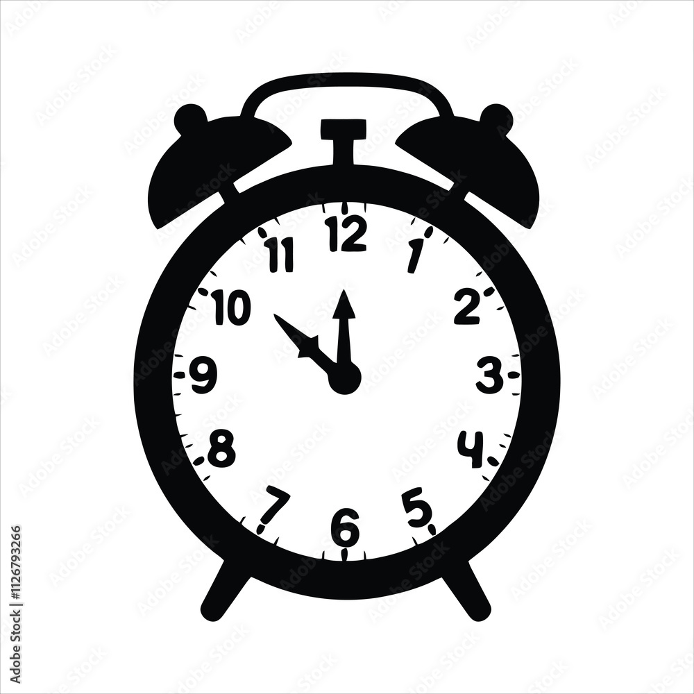 clock silhouette vector design with a white background clock silhouette vector design with a white background