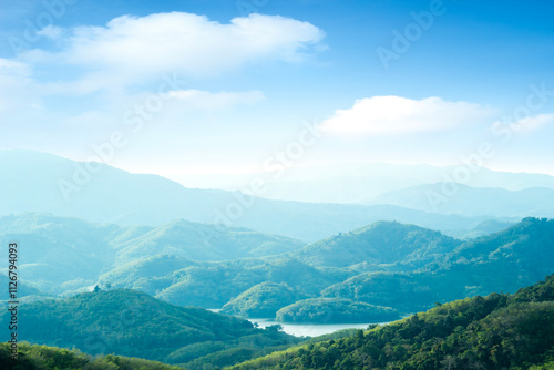 Landscape of green mountain is nature background at Thailand