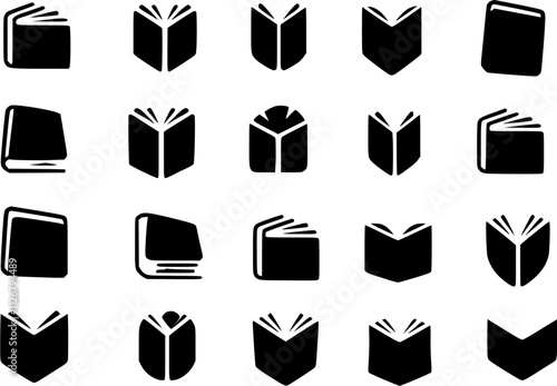Elegant Book Silhouette on White Background