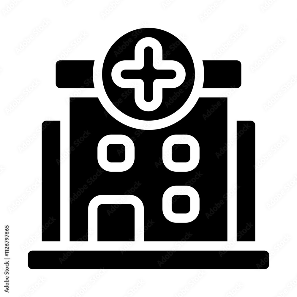 Obraz premium Hospital solid icon