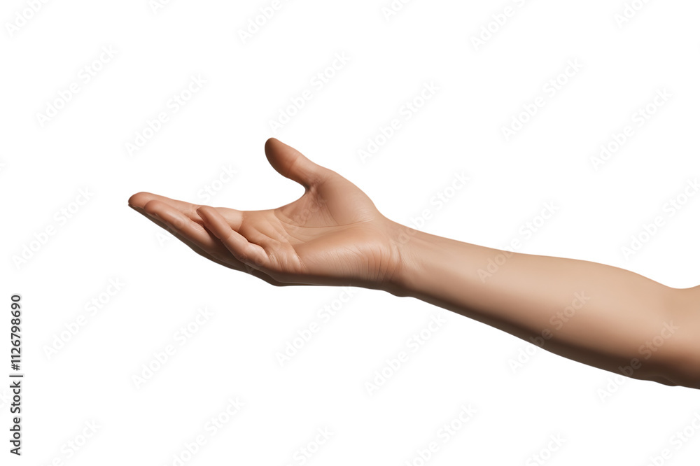 Realistic Human Hand isolated on transparent background