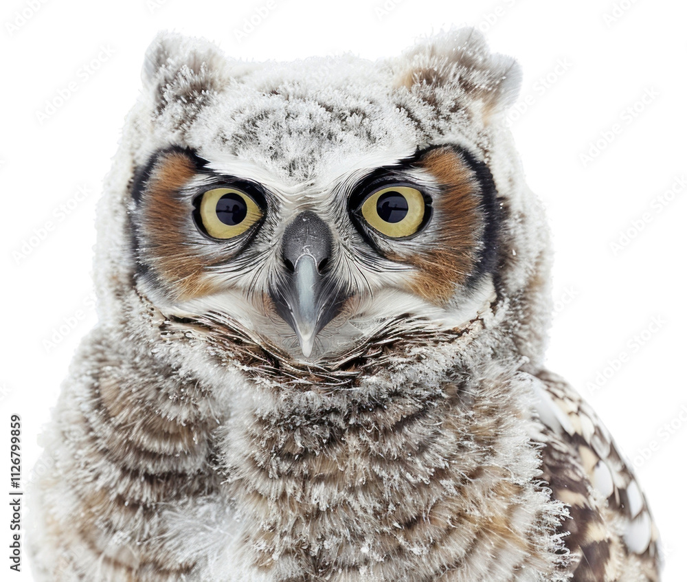Obraz premium PNG Snowy owl close-up portrait