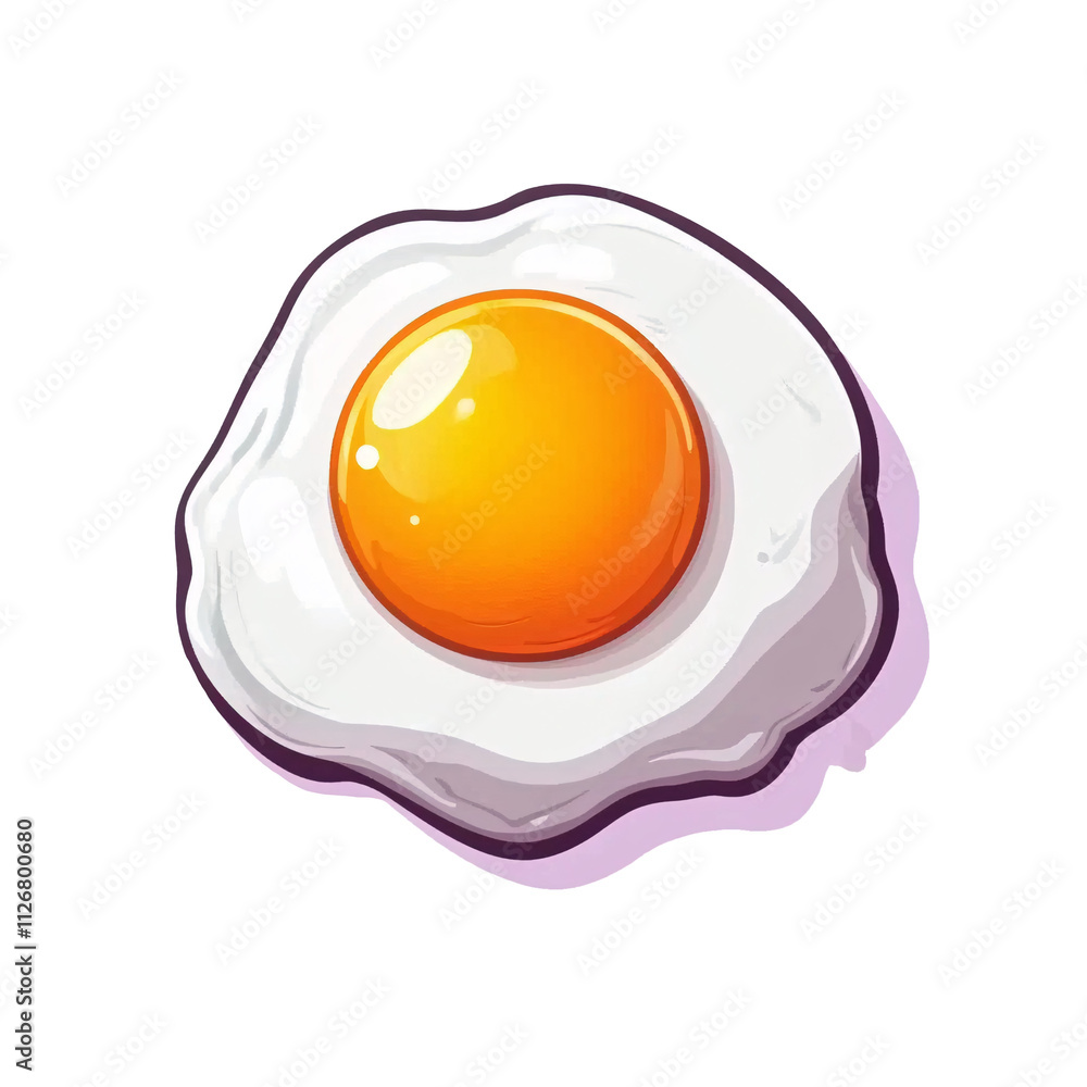 Fried Egg with Golden Yolk isolated on white & transparent a background. Fried Egg with Golden Yolk isolated on white & transparent a background.