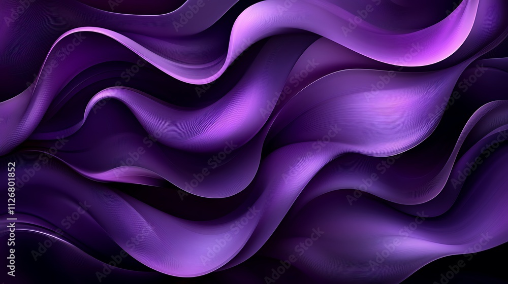 Obraz premium Abstract purple wave background, elegant flowing curves, dynamic design.