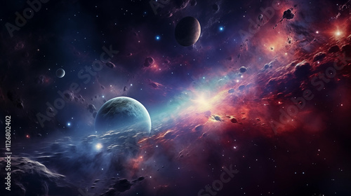 Space Scene background. Planets in outer space. photo