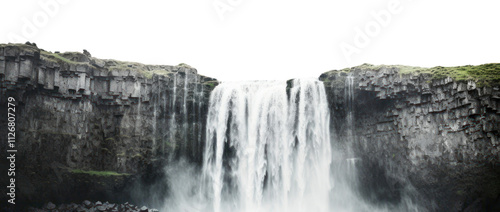 Fototapeta Naklejka Na Ścianę i Meble -  PNG Majestic waterfall in rugged landscape