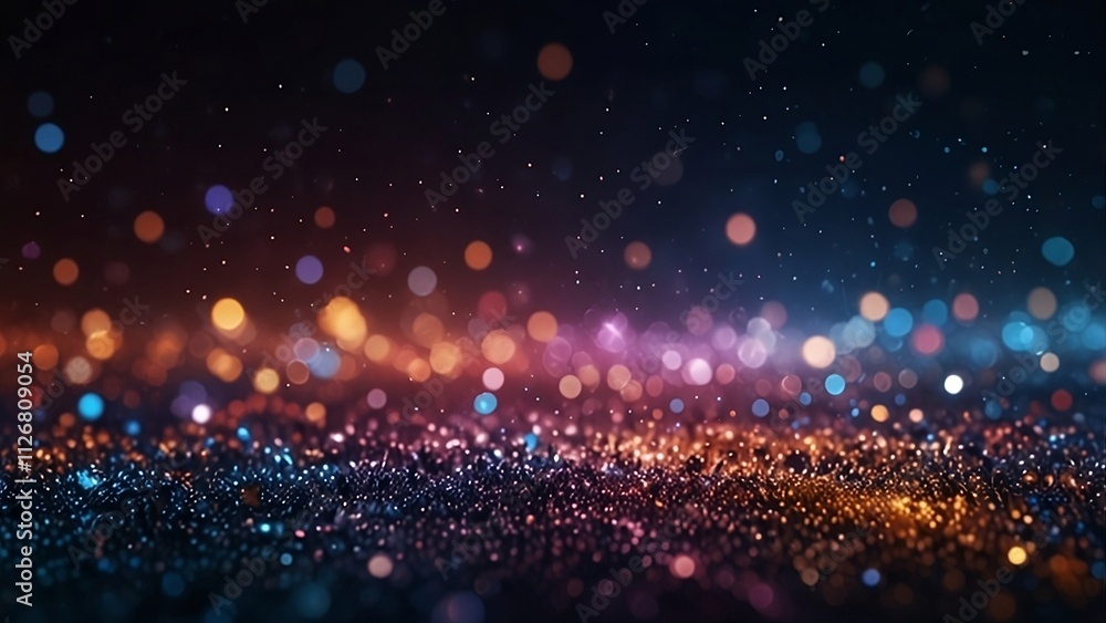 Obraz premium Nighttime Dew, Sparkling Gems. Liquid Gold, Water Drops Glisten. Golden Dewdrops, Dark Background