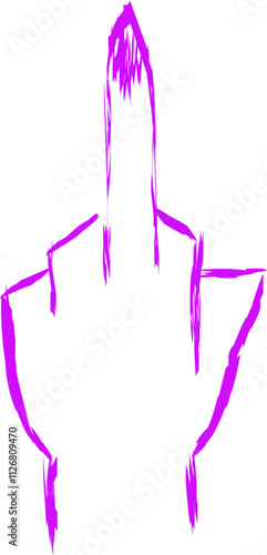 neon creepy graffiti in trendy street style Y2K abstract obscene hand gesture