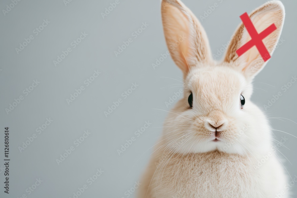 Obraz premium Animal-Free Testing Symbol with Bunny .